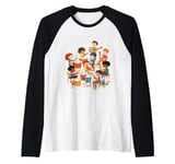 Kids Playing Instruments Music Education Raglan Baseball Tee