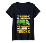 Womens Funny Garbage Trucks Pun Tee For Truck Lovers V-Neck T-Shirt