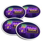 Vinyl Stickers (Set of 2) 10cm - Retro Game Room Arcade Sign Fun Decals for Laptops,Tablets,Luggage,Scrap Booking,Fridges #14767