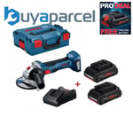 Bosch GWX 18V-7 X-LOCK 18v 115mm Brushless Angle Grinder + LBOXX + 2 x 4ah Batt