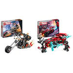 LEGO 76245 Marvel Ghost Rider Mech and Bike & 76244 Marvel Miles Morales vs. Morbius, Spider-Man Building Toy for Boys and Girls with Race Car and Minifigures, Adventures in the Spiderverse Set