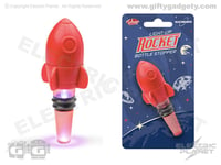 Rocket Ship LED Light-Up Bottle Stopper, Space-Themed Gift, Stocking Filler