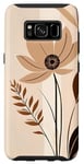 Coque pour Galaxy S8 Fleur bohème de style minimaliste avec fond beige