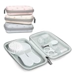 Suavinex, Trousse de Soin Bébé. Trousse de Toilette Complète et Transportable. Set Manucure Bébé. Contient : Brosse et peigne + Doigt Brosse à dent + Ciseaux + Lime +Coupe Ongles, 6 piéces, Vert