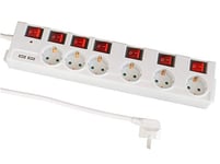 FeinTech MD000652 Multiprise 6 Prises Multiples 90 degrés commutables Individuellement avec USB Blanc.