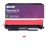 T3AZUR - Lot de 4 Toners Laser compatibles avec HP LaserJet Pro M203 , M203dn , M203dw remplace CF230X (30X) Noir