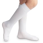 Jefferies Socks Girl's Seamless Cotton Knee High 6 Pair Pack, White, Medium