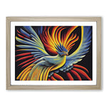 The Stellar Phoenix Bird Abstract H1022 Framed Print for Living Room Bedroom Home Office Décor, Wall Art Picture Ready to Hang, Oak A2 Frame (64 x 46 cm)