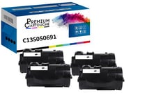 PREMIUM CARTOUCHE - x4 Toners - C13S050691 (Noir) - Compatible pour Imprimante Epson WorkForce AL-M 300 D Epson WorkForce AL-M 300 DN Epson WorkForce AL-M 300 DT