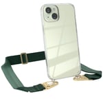 For Apple iPhone 15 Plus Cover Band Phone Chain Green Broadband Phone Band Cover