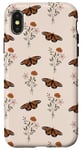 Coque pour iPhone X/XS Bouquet de fleurs sauvages vintage motif floral beige