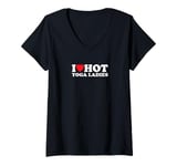 Womens I Love Hot Yoga Ladies | Funny Outfit | V-Neck T-Shirt