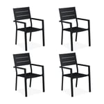 Lot de 4 chaises de jardin noires - 10045714-0