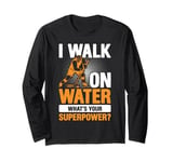 I Walk on Water Ice Hockey Lover Player Superpower Youth Long Sleeve T-Shirt