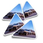 4x Triangle Stickers - Classic Muscle Car Sunset #3950