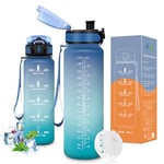 Vikaster Gourde de sport, Gourde 1.5l, sans BPA, Étanche & Réutilisable, Convient Pour la Gym, Yoga, Camping, Sport, Gourde Randonnée