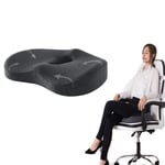 Coussin de Chaise de Bureau en Mousse à MéMoire de Forme Ergonomique, pour Le Coccyx du Dos et Le Soulagement de la Douleur à la Hanche, Convient à la Maison, au Bureau, à la Voiture,Noir