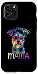 Coque pour iPhone 11 Pro Mini Schnauzer Mom Mama Color Pop Art Mini Schnauzer pour femme