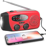 Nödradio med solcell, vev, väderradio med LED-ficklampa, telefon powerbank-laddare, europeisk version Orange