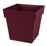 EDA - Pot de Fleur Carré Toscane 39 cm - Volume 38 L - 39 x 39 x H.39 cm - Rouge Bourgogne