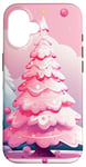 Coque pour iPhone 16 Mini sapin de Noël rose || petit sapin de Noël rose