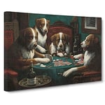 Dogs Playing Poker By Cassius Marcellus Coolidge Canvas Print for Living Room Bedroom Home Office Décor, Wall Art Picture Ready to Hang, 30 x 20 Inch (76 x 50 cm)