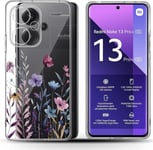 Antichoc Coque Pour Xiaomi Note 13 Pro Plus 5g,Housse Étui En Transparent Tpu Avec Motif De Fleurs Peintes,Ultra Mince Silicone Phone Protection Case Cover-4[X3373]