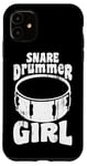 Coque pour iPhone 11 Tambour de caisse claire Fille Joueuse de percussion Tambour