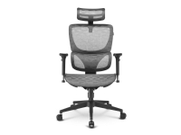 Sharkoon OfficePal C30M - Stol - ergonomisk - høy bakside - armlener - T-formet - tipping - roterende - masketekstil - grå