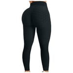 Push Up Leggings Sport Kvinnor Fitness Hög Midja Yoga Byxor Black M