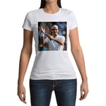 T-Shirt Femme Col Rond Roger Federer Champion Tennis Superstar Sport