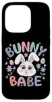 Coque pour iPhone 14 Pro Bunny Babe Fleurs de lapin de Pâques