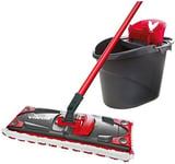 Vileda UltraMax Flat Mop and Bucket Set, Removes Over 99 Percent of Bacteria wi