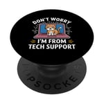 Funny Tech Support Chat Humour Logiciel de cybersécurité pour ordinateur portable PopSockets PopGrip Adhésif