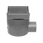 Easy drain aqua quattro siphon de sol abs 15x15cm carreau horizontal 50mm acier inoxydable