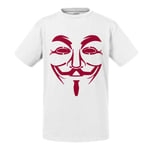 T-Shirt Enfant Visage Anonymous Rouge Hacker