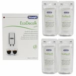 Delonghi EcoDecalk Mini Coffee Machine Maker Cleaner Descaler 4 x 100ml Sachets