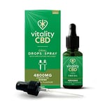 Vitality CBD Drops, Spray in MCT Oil 4800 mg, Natural, 30 ml, NO THC