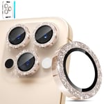 imluckies Glitter Camera Lens Protector for iPhone 16 Pro - iPhone 16 Pro Max, AR+AF Tempered Glass, 9H Ultra-Tough Metal Individual Lens Cover, HD Clear Camera Accessories - Bling Desert Titanium