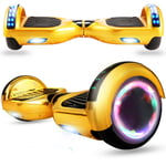 Hoverboard 6.5" Doré Chromé - Puissance 400w Avec Roue Led - Vitesse Maximale 12km/H - Autonomie Maximale 6km - Batterie 36v 2.2ah - Jouet Enfant Et Cadeau Pour Filles Et Garçons - Gyropode