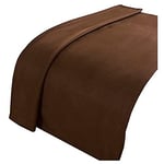 Dreamscene Large Warm Polar Fleece Throw Over Soft Luxury Sofa Bed Blanket, Plain Chocolate Brown - 120 x 150 cm