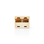 Telenätet Splitter | RJ45 Hona | 2x RJ45 Female | Nickelplaterad | Elfenben | PVC | Låda