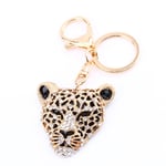 Ny Rhinestone Leopard nyckelring Charm hängande handväska väska nyckelring kedja nyckelring