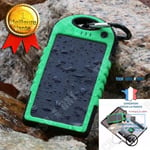 TD® Solar Portable Backup-laddare 5000 mAh-Power Bank Externt batteri Dubbel USB-port iPhone Android MP4 PSP iPad GPS (grön)