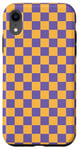 iPhone XR Yellow & Purple Checkerboard Squared Pattern, Checkered Case