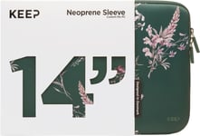 KEEP 14   neopren sleeve til bærbar computer (Power Green Flower)