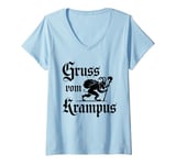 Womens Gruss Vom Krampus Ugly Christmas Monster Men Women Kids V-Neck T-Shirt