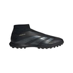adidas Unisex Predator League Laceless Football Boots Turf Shoes, Core Black/Carbon/Gold Metallic, 6 UK