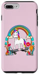 Coque pour iPhone 7 Plus/8 Plus Skateboard licorne arc-en-ciel pour enfant