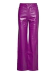 Pants Pu Straightleg Bottoms Trousers Leather Leggings-Byxor Purple ROTATE Birger Christensen